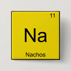 Chapa Cuadrada Na - Nachos Divertido Símbolo De Elemento Químico