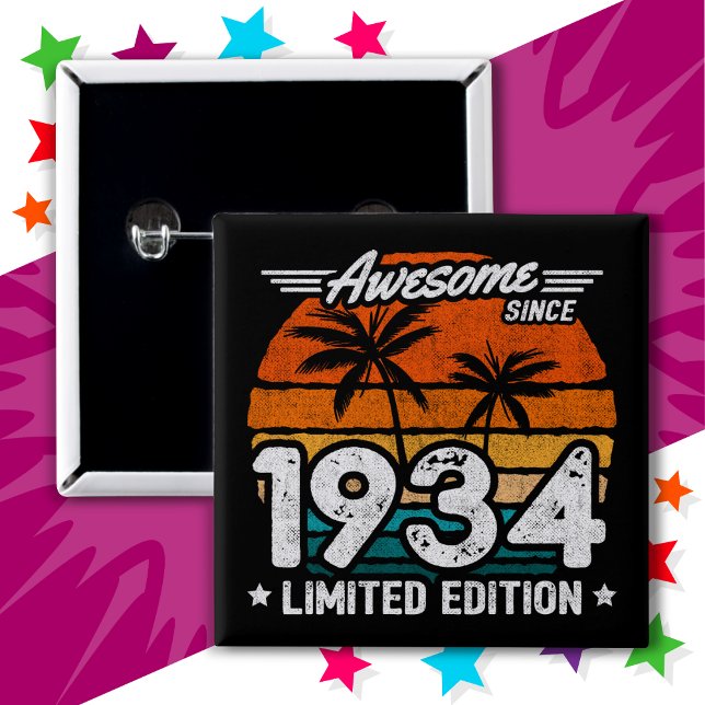 Chapa Cuadrada Nacido en 1934 edición limitada retro asombroso de (Subido por el creador)