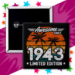 Chapa Cuadrada Nacido en 1943 edición limitada retro asombroso de