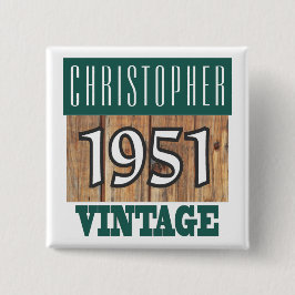 Chapa Cuadrada Nacido en 1951, año de nacimiento personalizado