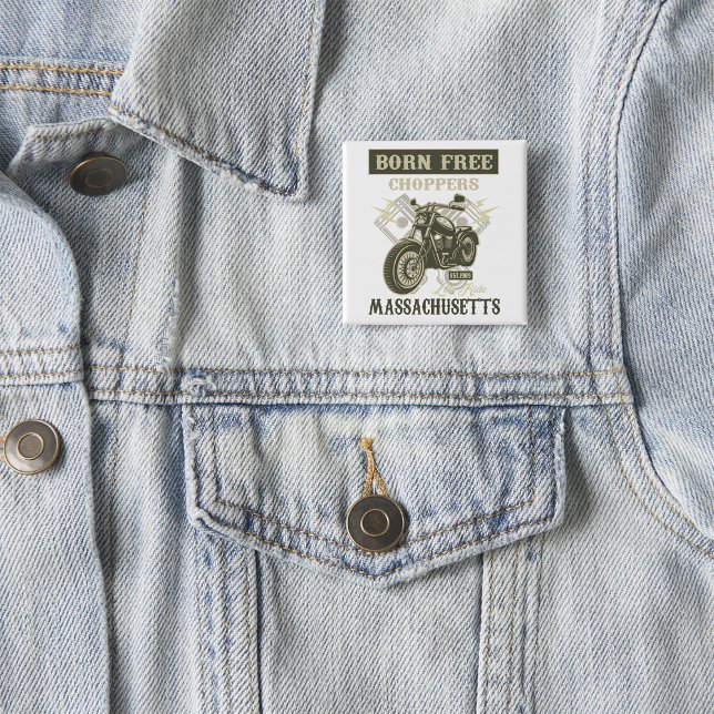 Chapa Cuadrada Nacido en motocicleta gratis Choppers Massachusett (Subido por el creador)
