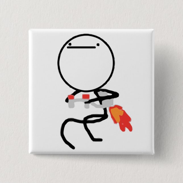 Chapa Cuadrada Nada hacer aquí rabia cara Meme (Anverso)