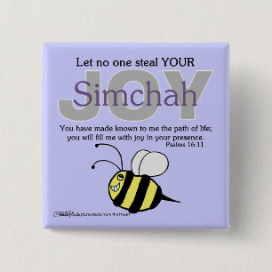 Chapa Cuadrada ¡Nadie robe tu alegría/Simchah! ¡Con abeja!