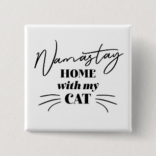 Chapa Cuadrada Namastay Home con mi gato