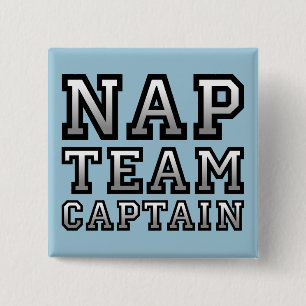 Chapa Cuadrada Nap Team Captain Funny Button Badin