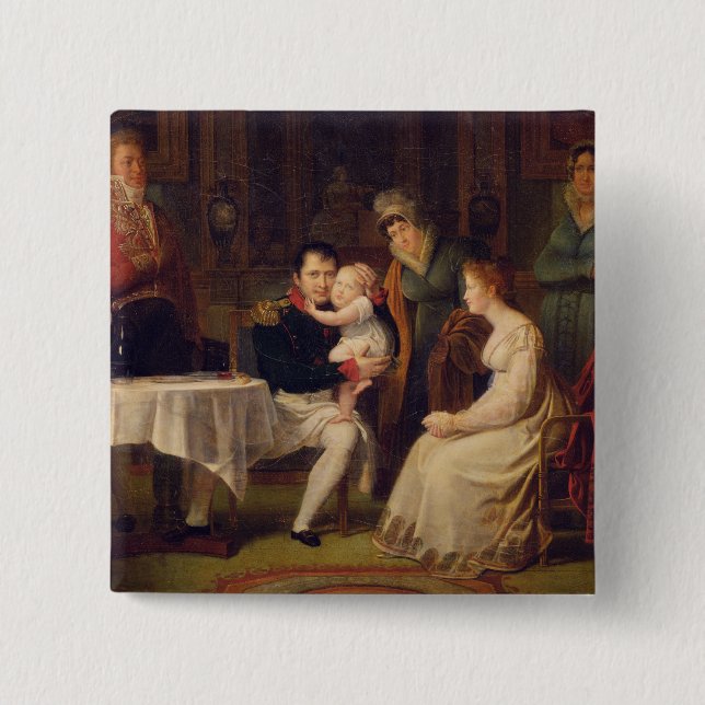 Chapa Cuadrada Napoleon I Marie Louise y el rey de Roma (Anverso)