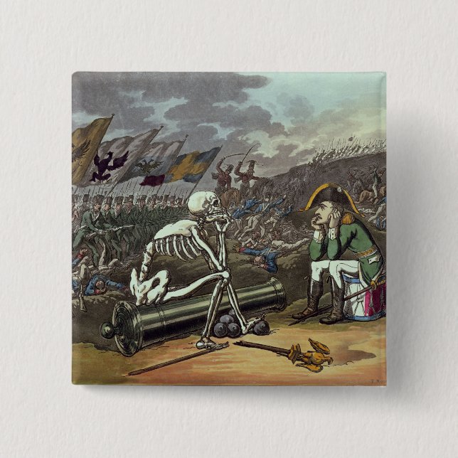 Chapa Cuadrada Napoleon y esqueleto, décimo octavo (Anverso)