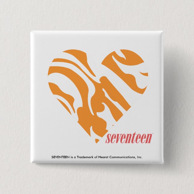 Chapa Cuadrada Naranja 2 de la cebra (Anverso)