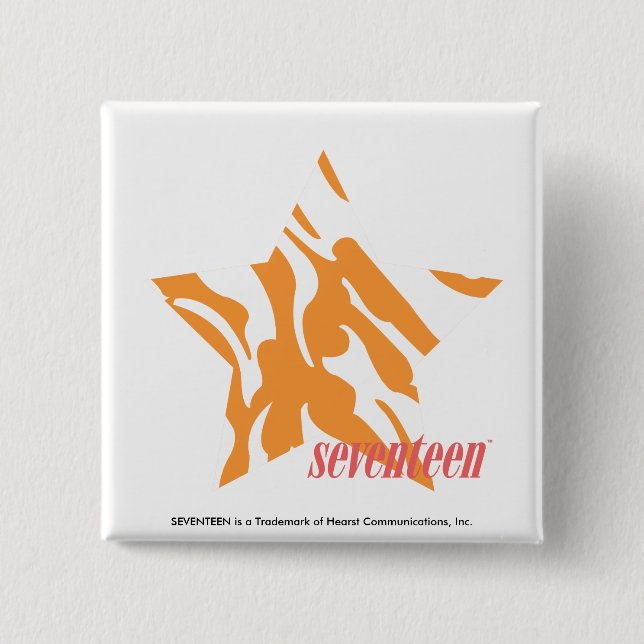 Chapa Cuadrada Naranja 3 de la cebra (Anverso)