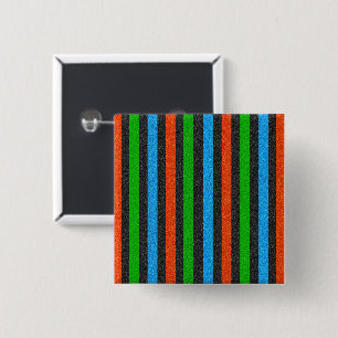 Chapa Cuadrada Naranja, azul, verde, Purpurina negro rayado STayl