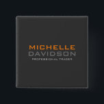 Chapa Cuadrada Naranja Gris moderno Texto negrita Nombre Minimali<br><div class="desc">Diseño profesional moderno y depurado.</div>