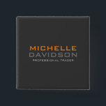 Chapa Cuadrada Naranja Gris moderno Texto negrita Nombre Minimali<br><div class="desc">Diseño profesional moderno y depurado.</div>