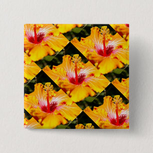 Chapa Cuadrada Naranja Hibiscus Flower Side View