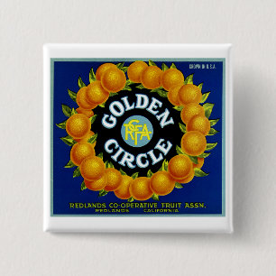 Chapa Cuadrada Naranjas del Círculo Dorado