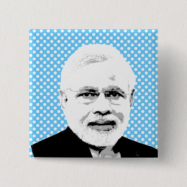 Chapa Cuadrada Narendra Modi (Anverso)