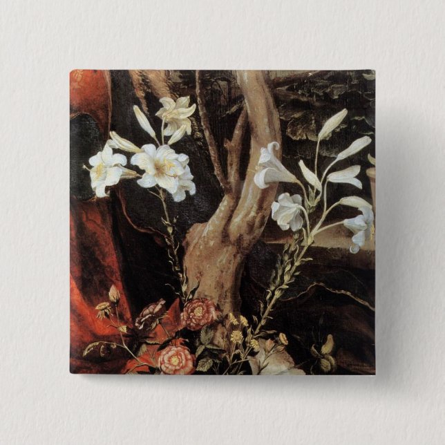 CHAPA CUADRADA NATIVIDAD CON LILLAS BLANCAS - MAGIA DE NAVIDADES (Anverso)