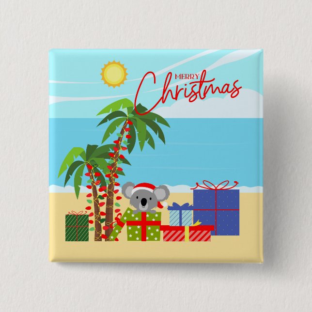Chapa Cuadrada Navidad en Australia (Anverso)