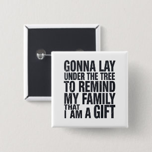 Chapa Cuadrada Navidad Va a Quedar Debajo del Árbol Xmas Familia