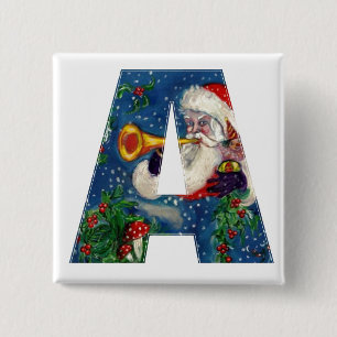 CHAPA CUADRADA NAVIDADES A CARTA / SANTA BUGLER MONOGRAM