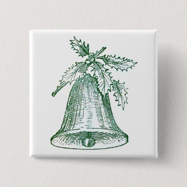 Chapa Cuadrada Navidades amordazan con Holly (Anverso)