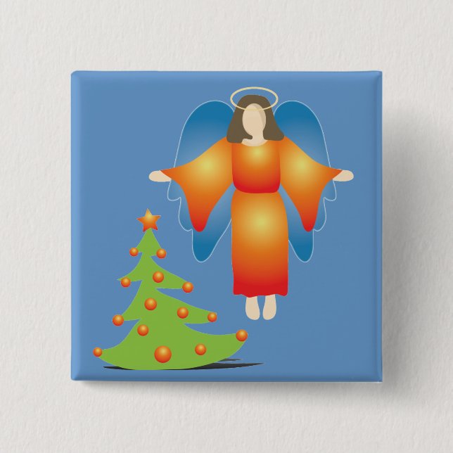 Chapa Cuadrada Navidades Angel (Anverso)