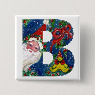 CHAPA CUADRADA NAVIDADES B CARTA / SANTA RED RIBBON MONOGRAM