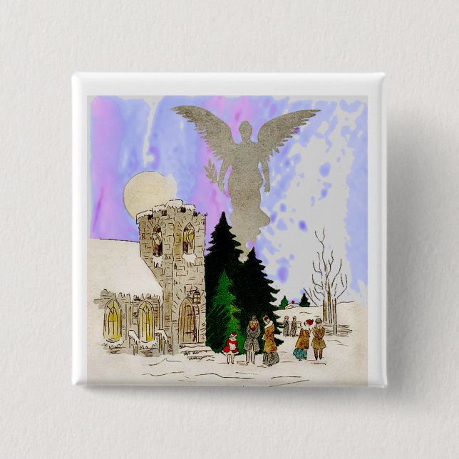 Chapa Cuadrada Navidades blancos (Anverso)