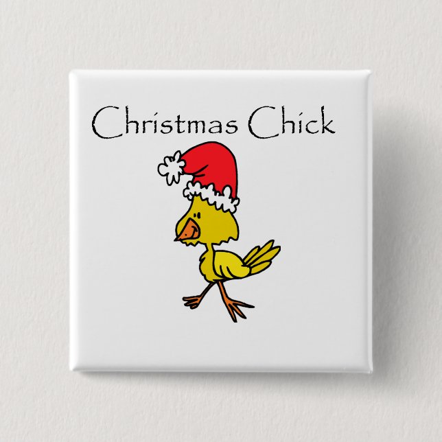 Chapa Cuadrada Navidades Chick Tshirts y regalos (Anverso)