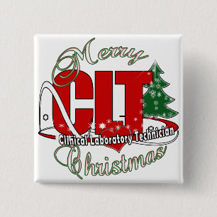 Chapa Cuadrada NAVIDADES CLT Técnico de Laboratorio Clínico