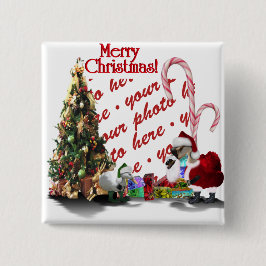 Chapa Cuadrada Navidades con pie de página web