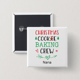 Chapa Cuadrada Navidades Cookie Baking Crew Nombre de familia coi