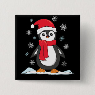 Chapa Cuadrada Navidades Cute Penguin