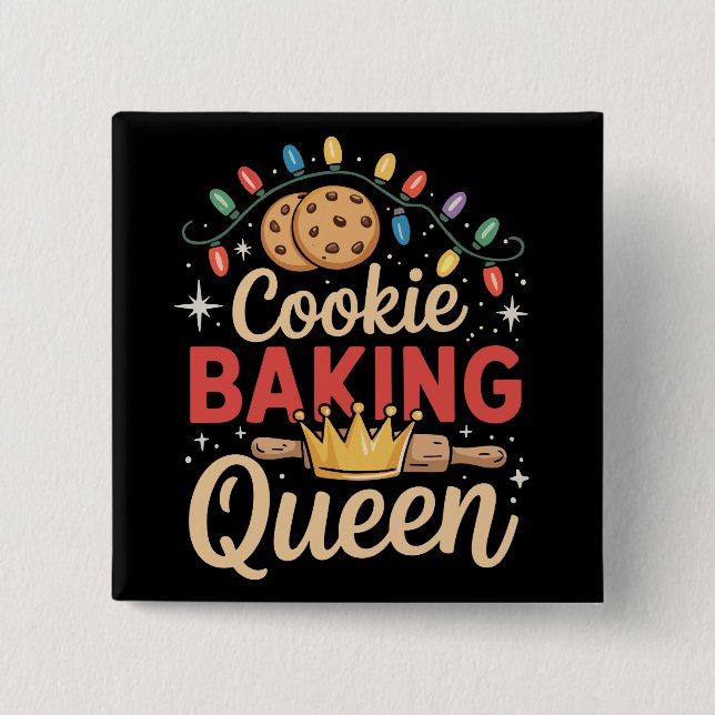 Chapa Cuadrada Navidades de Cookie Baking Queen Baker Bakery (Anverso)