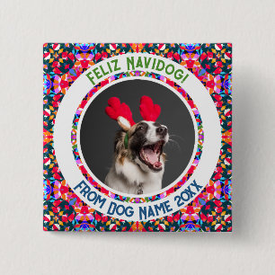Chapa Cuadrada Navidades de fotos personalizados Perro Mamá Mamá