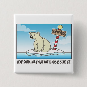Chapa Cuadrada Navidades de hielo del oso polar