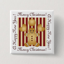 Chapa Cuadrada Navidades de la banda roja Cookie Cute Gingerbread