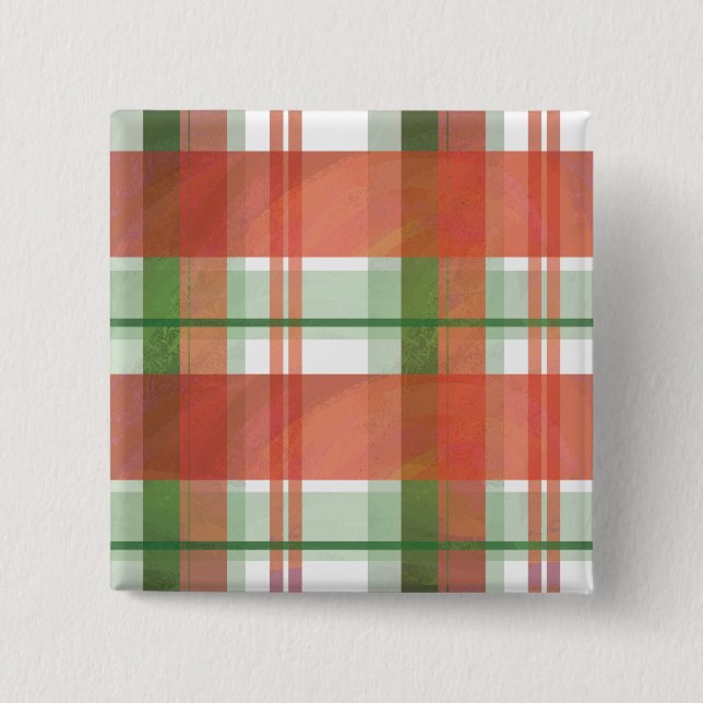 Chapa Cuadrada Navidades de Madras Plaid (Anverso)