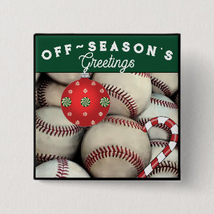 Chapa Cuadrada Navidades de regalo de vacaciones de béisbol Stock