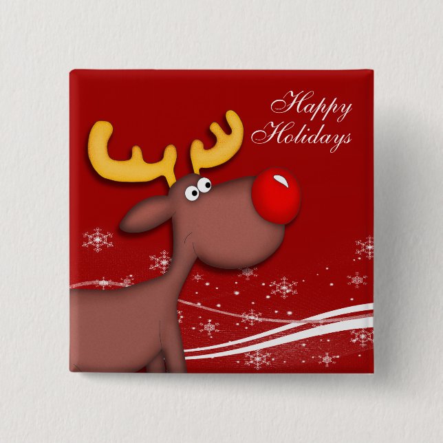 Chapa Cuadrada Navidades de Rudolf (Anverso)