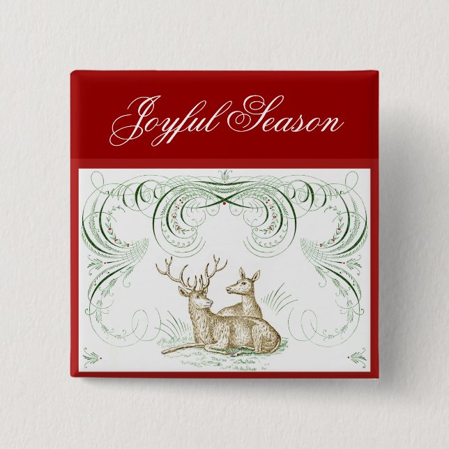 Chapa Cuadrada Navidades Deer (Anverso)