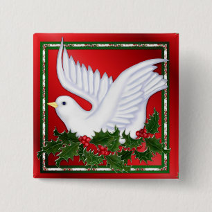 Chapa Cuadrada Navidades Dove y Holly