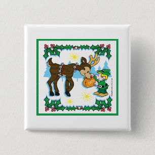 Chapa Cuadrada Navidades Elf y Reindeer