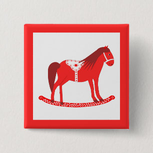 Chapa Cuadrada Navidades escandinavos rodando caballo