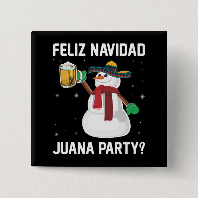 Chapa Cuadrada Navidades Feliz Navidad Juana Fiesta Guay Mexicano (Anverso)