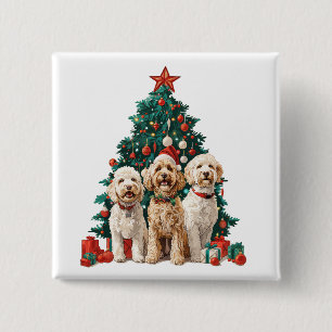 Chapa Cuadrada Navidades Goldendoodle Dogs