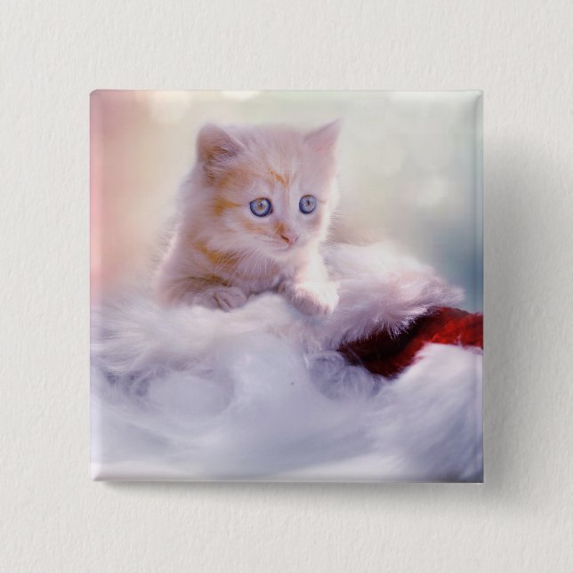 Chapa Cuadrada Navidades Kitten (Anverso)