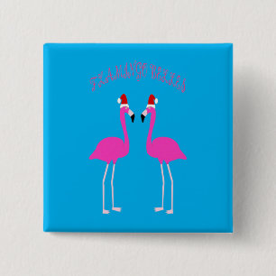 Chapa Cuadrada Navidades Lesbianas Flamingos Flamingo Belles