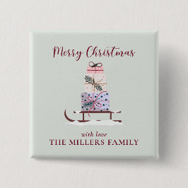 Chapa Cuadrada Navidades llenos de regalos, verde claro