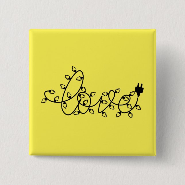 Chapa Cuadrada Navidades Luces Love Text-45871 (Anverso)