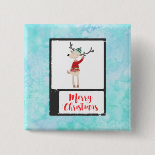Chapa Cuadrada Navidades Renos En Un Feo Sudor De Whimsical